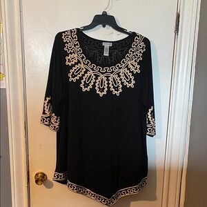 Catherine’s 1X Black and Gold Tunic